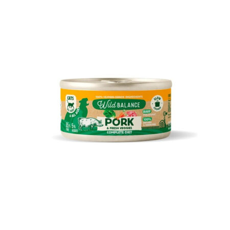 Lata cerdo con verduras para gatos